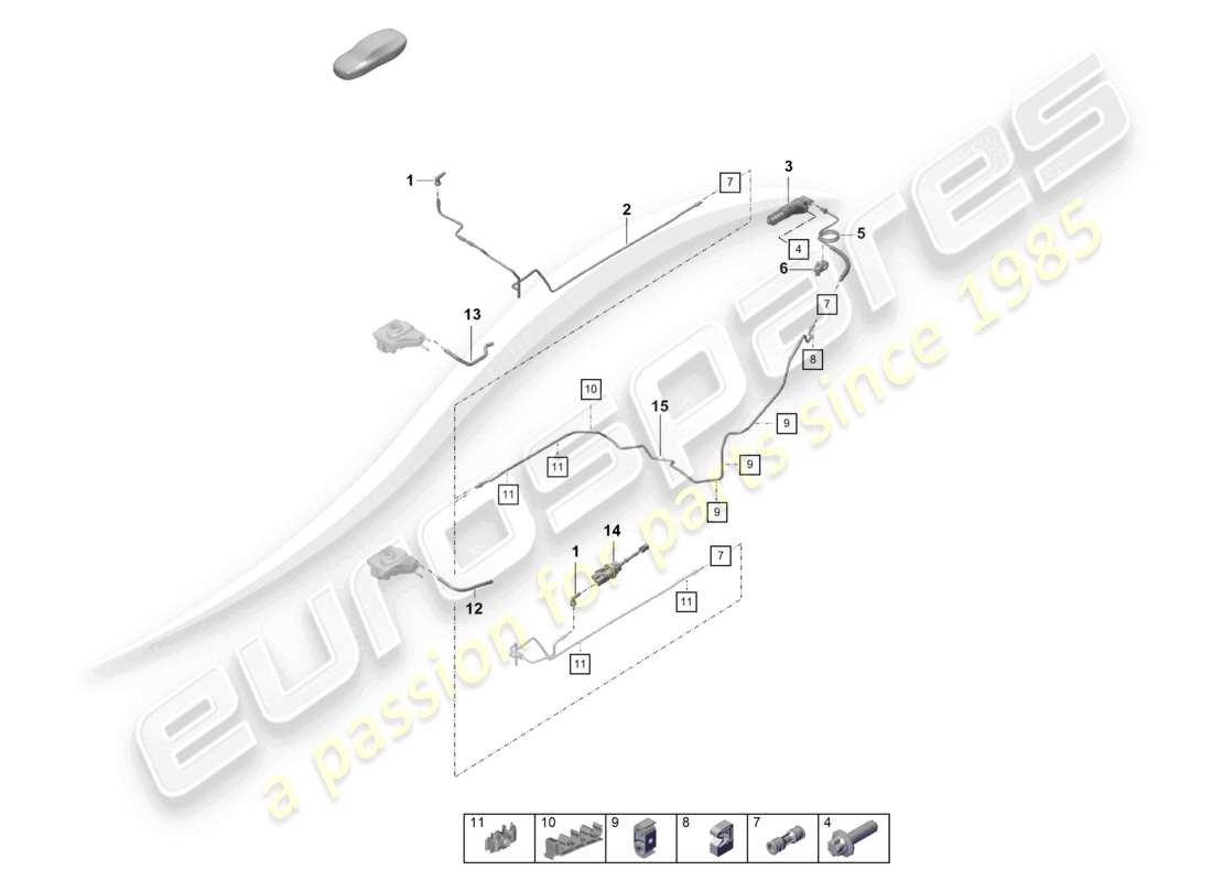 VIEW PARTS DIAGRAMS FROM THE PORSCHE CAYMAN PARTS CATALOGUE a part diagram from the porsche cayman parts catalogue