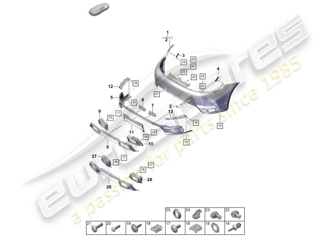 porsche 2026 (992-2) bumper rear part diagram