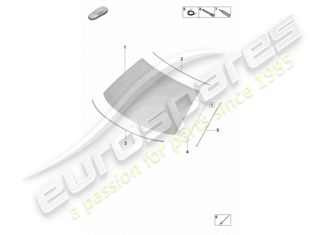 porsche 2024 (panamera 971-2) windscreen front head-up display part diagram