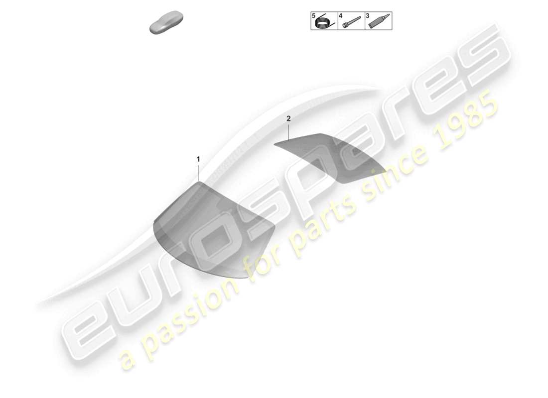 porsche 2021 (992-1 gt3/rs/st) windscreen rear window part diagram