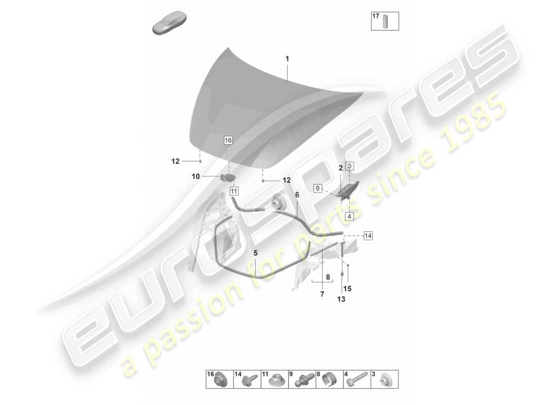 porsche 2023 (panamera 971-2) cover front seal accessories part diagram