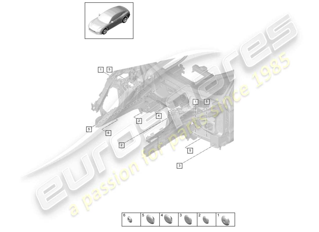 porsche 2021 (panamera 971-1) bungs front end part diagram