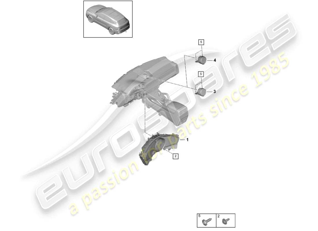 porsche 2022 (cayenne e3 9ya/9yb) combi-instrument stopwatch compass d - 06.04.2020>>- 16.08.2020 part diagram