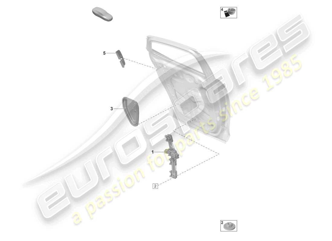 porsche 2021 (panamera 971-2) window regulator rear door part diagram