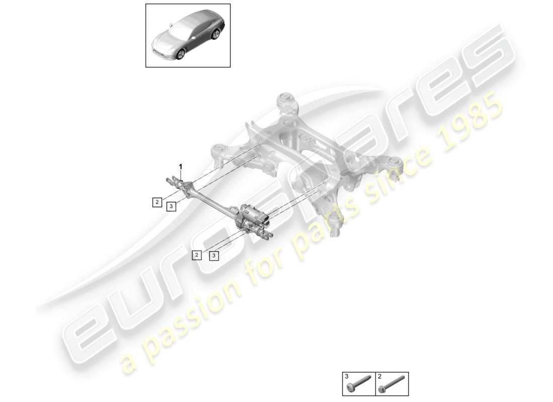 porsche 2021 (panamera 971-1) steering rear axle parts diagram