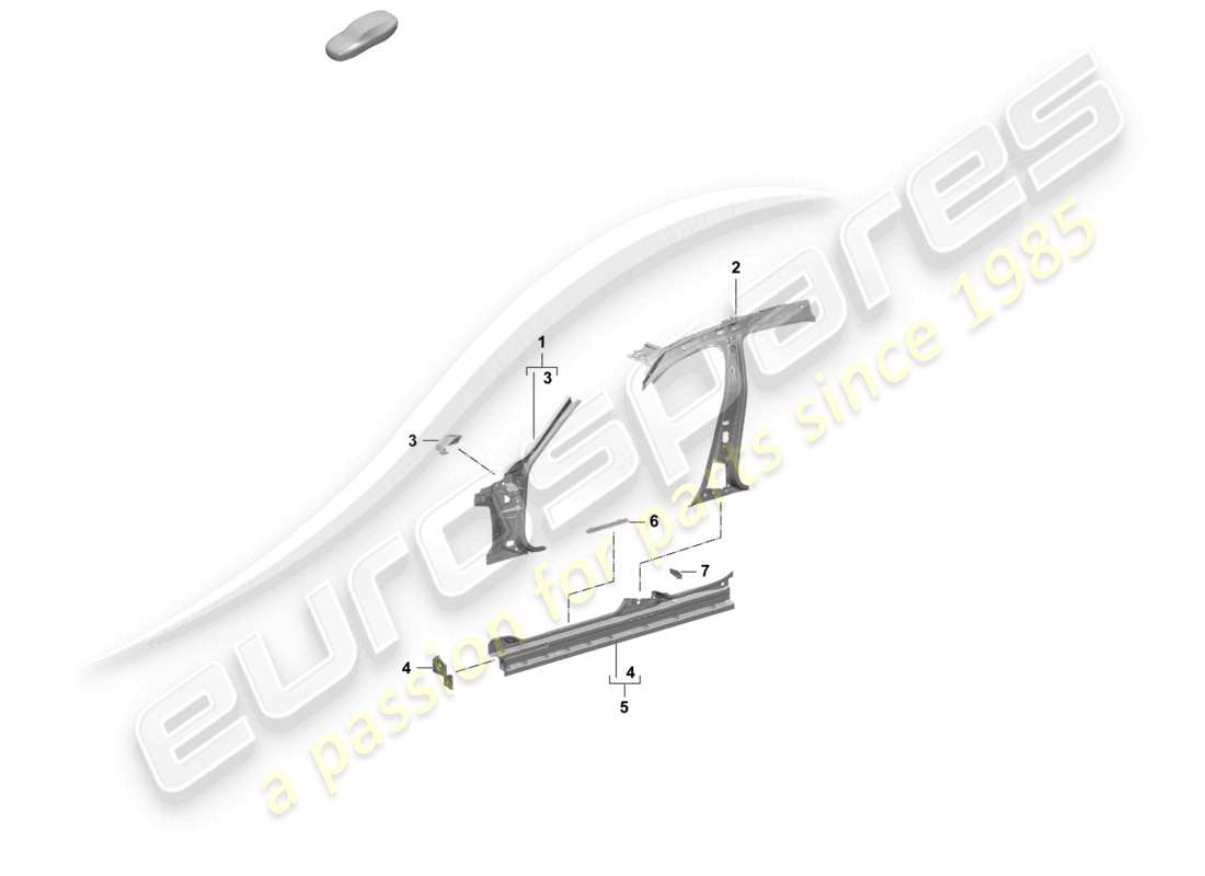 porsche 2026 (taycan 9j1-2) side panel, inner front, inner part diagram