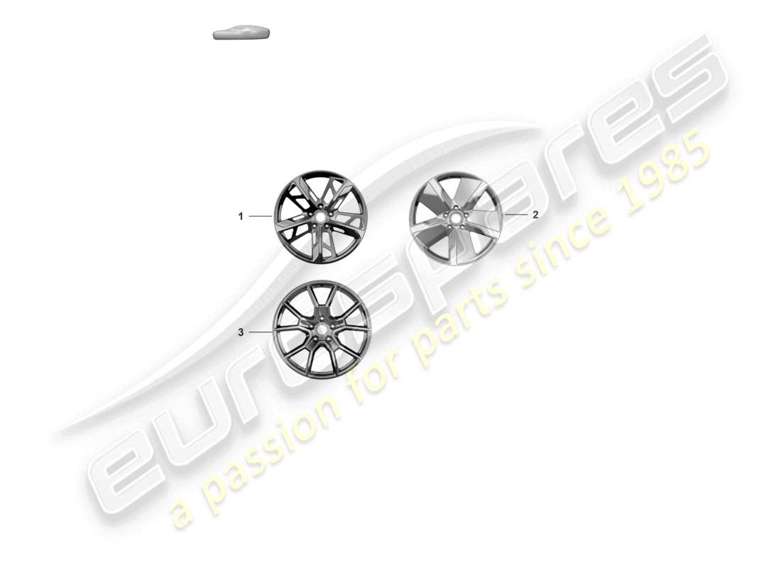 porsche 2021 (taycan 9j1-1) alloy wheel 21 part diagram