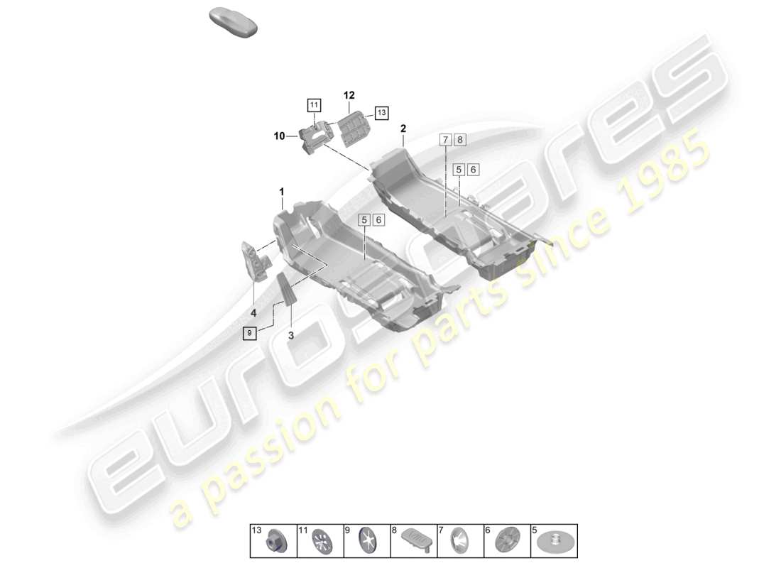 porsche 2022 (taycan 9j1-1) flooring (carpet) trims part diagram