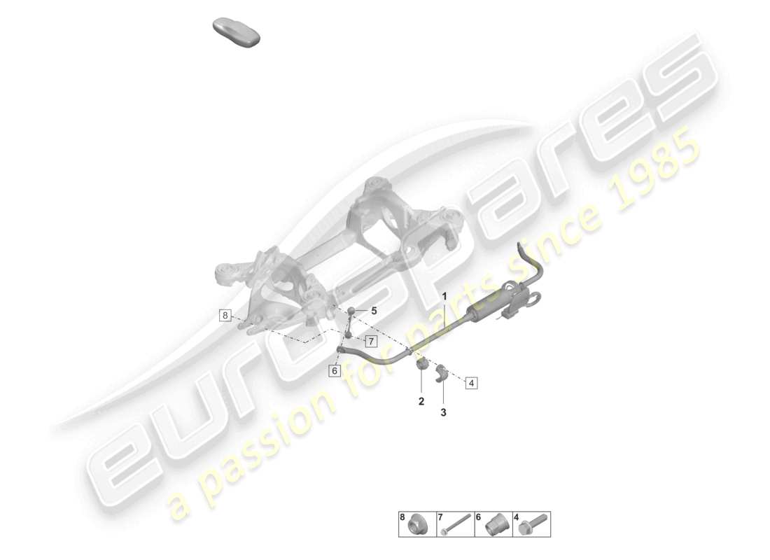 porsche 2022 (taycan 9j1-1) anti-roll bar for vehicles with electronic roll stabilisation part diagram