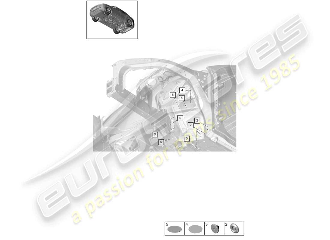 porsche 2024 (cayenne e3 9ya/9yb) bungs front end parts diagram