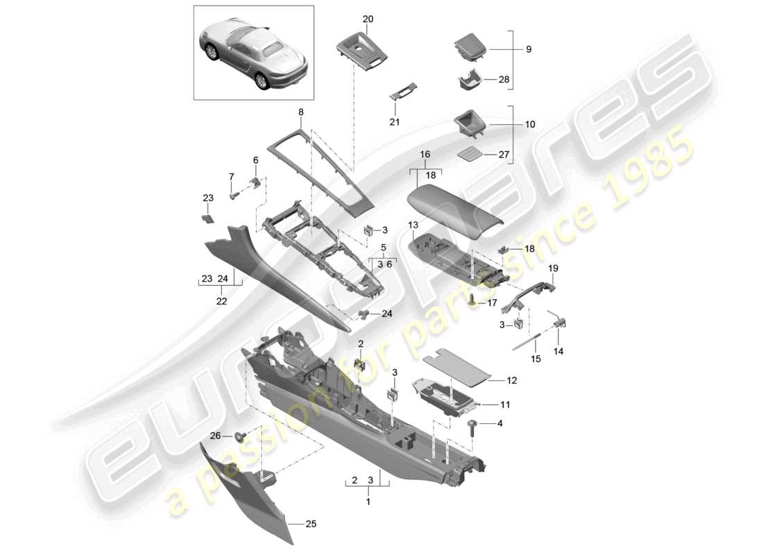 a part diagram from the porsche boxster parts catalogue