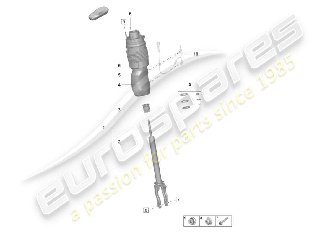 porsche 2024 (panamera 971-2) air suspension suspension strut complete part diagram