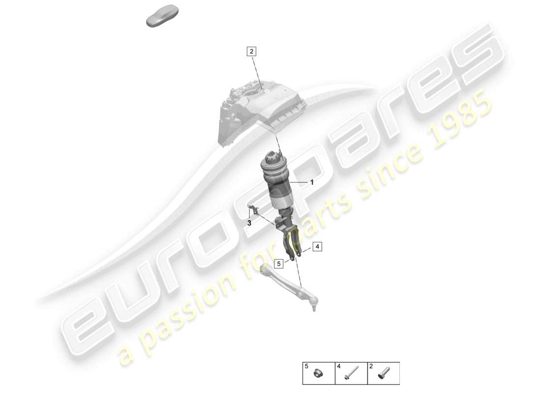 porsche 2025 (macan-e) air suspension suspension strut complete part diagram