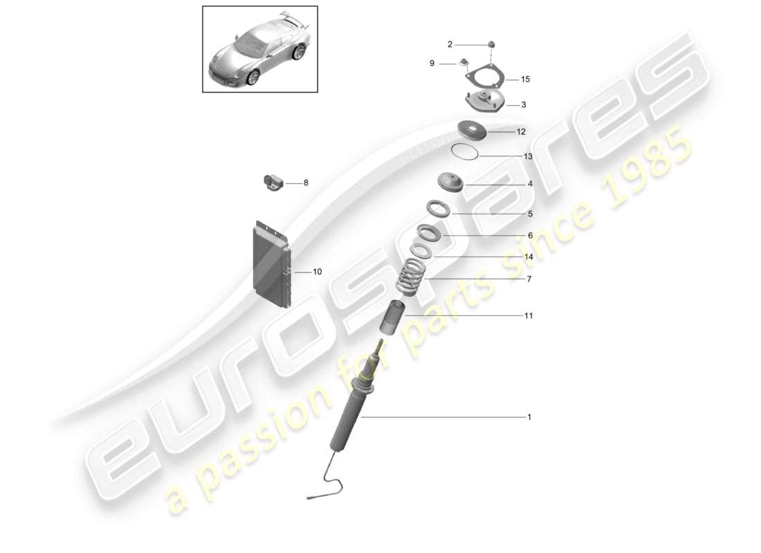 porsche 2021 (991-2 r/gt3/rs) vibration damper d >>- mj 2017 part diagram