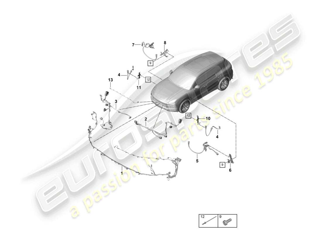 VIEW PARTS DIAGRAMS FROM THE PORSCHE CAYENNE PARTS CATALOGUE a part diagram from the porsche cayenne parts catalogue