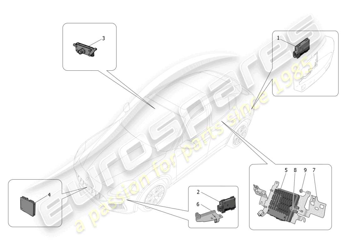 maserati grecale trofeo (2023) drive assistance system parts diagram