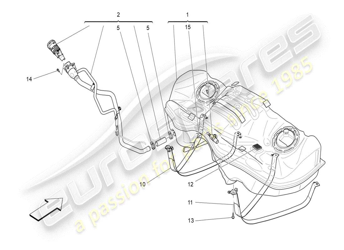 maserati ghibli (2019) fuel tank part diagram