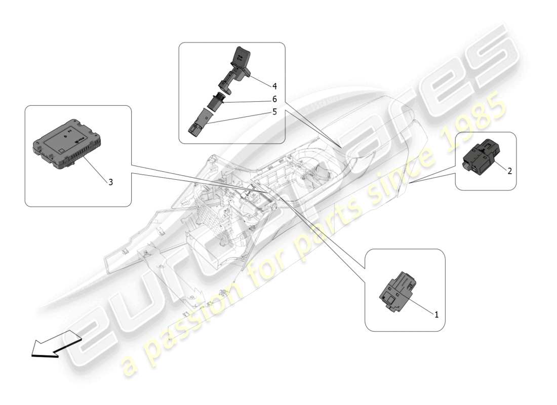 maserati grecale trofeo (2023) centre console devices parts diagram