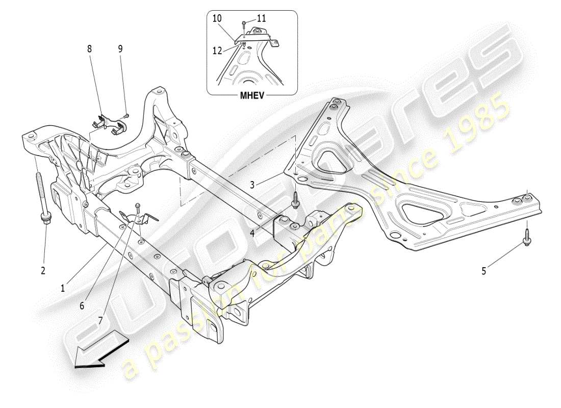 maserati ghibli (2020) front underchassis parts diagram