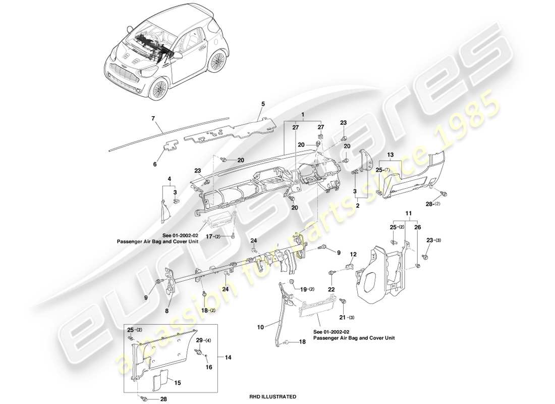 aston martin cygnet (2012) ip substraight part diagram