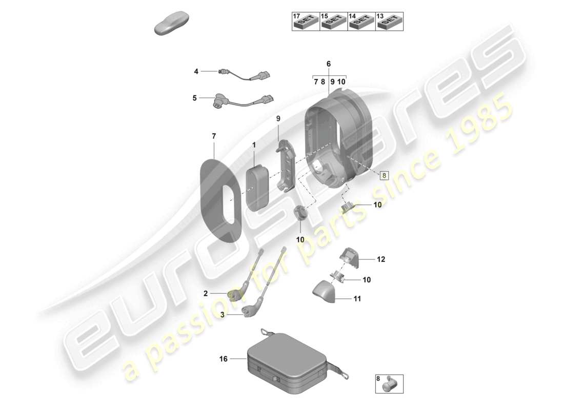 a part diagram from the porsche taycan parts catalogue