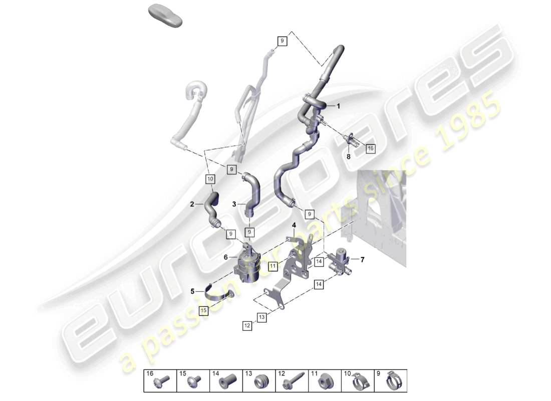a part diagram from the porsche cayenne parts catalogue