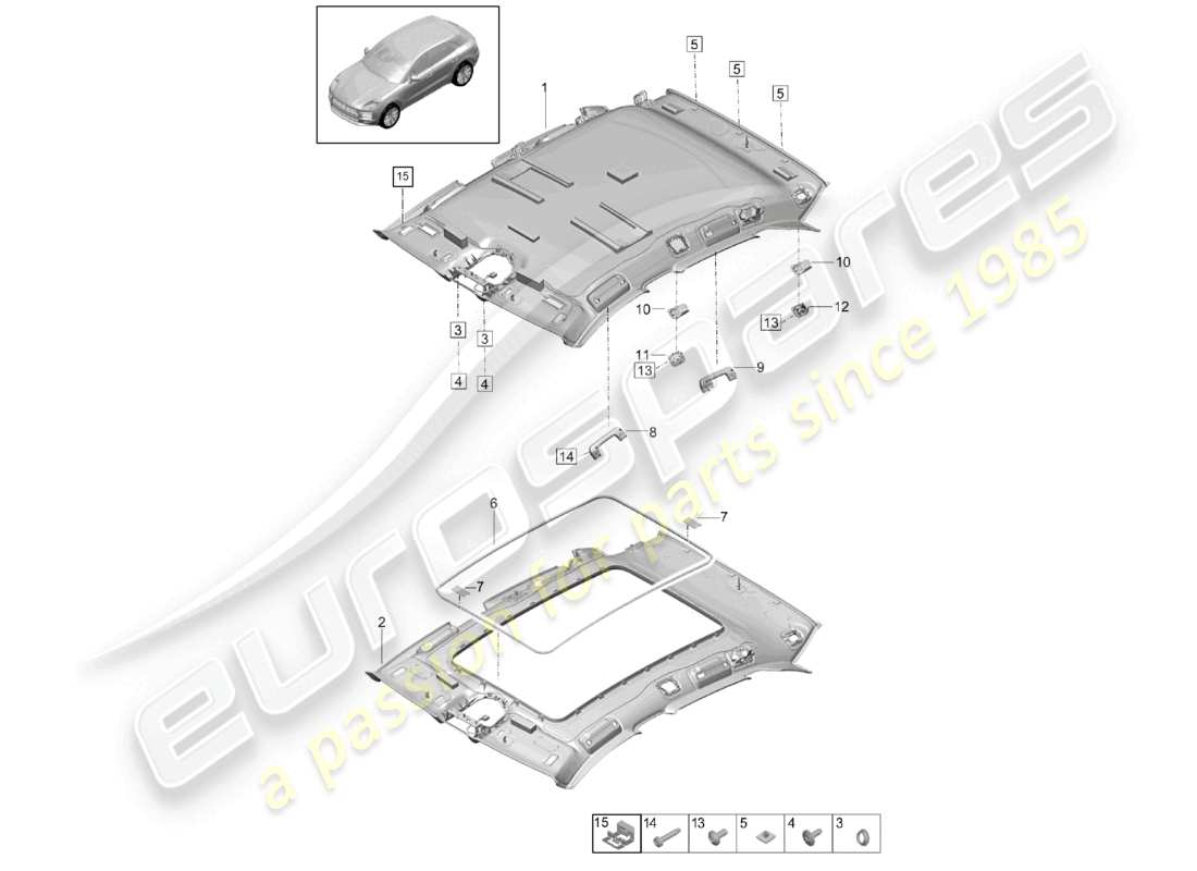 VIEW PARTS DIAGRAMS FROM THE PORSCHE MACAN PARTS CATALOGUE a part diagram from the porsche macan parts catalogue