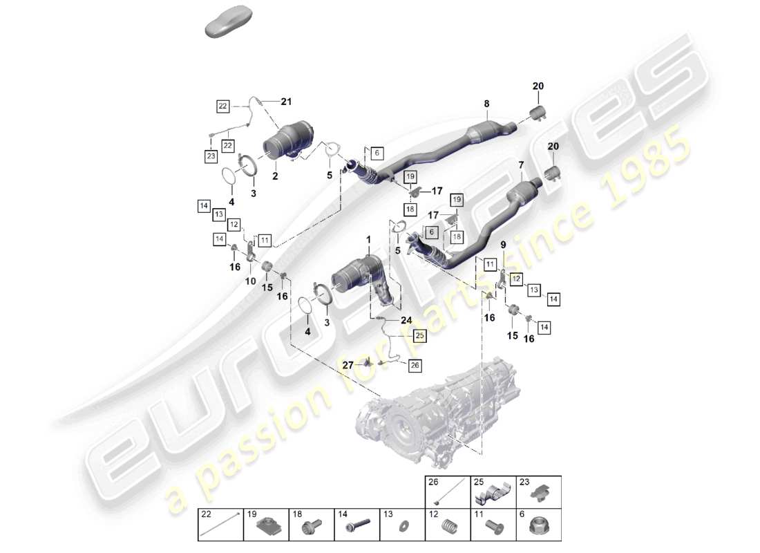 a part diagram from the porsche cayenne parts catalogue