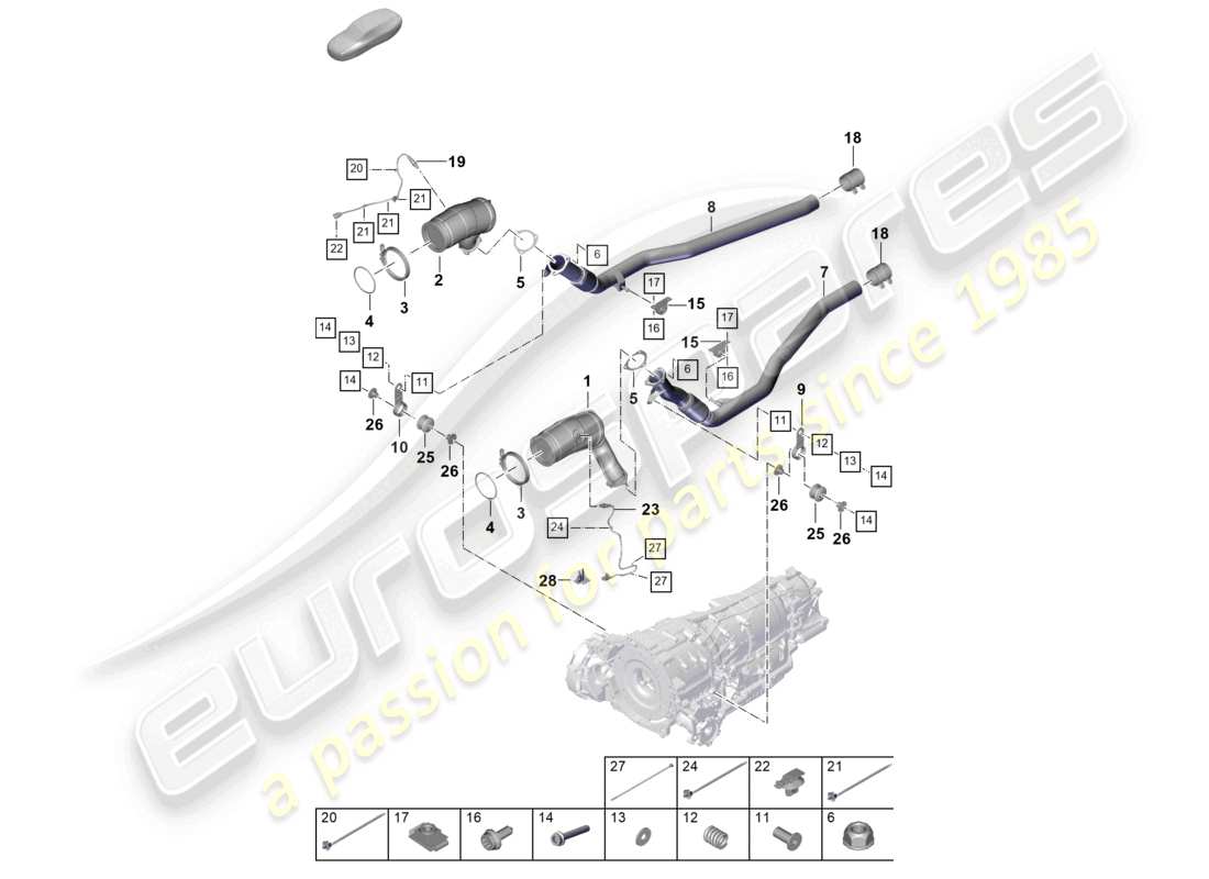 a part diagram from the porsche cayenne parts catalogue