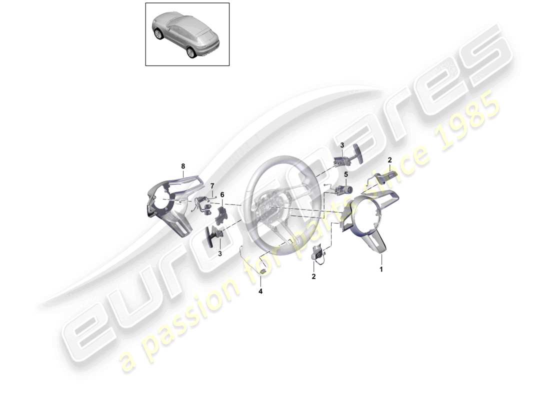 VIEW PARTS DIAGRAMS FROM THE PORSCHE MACAN PARTS CATALOGUE a part diagram from the porsche macan parts catalogue
