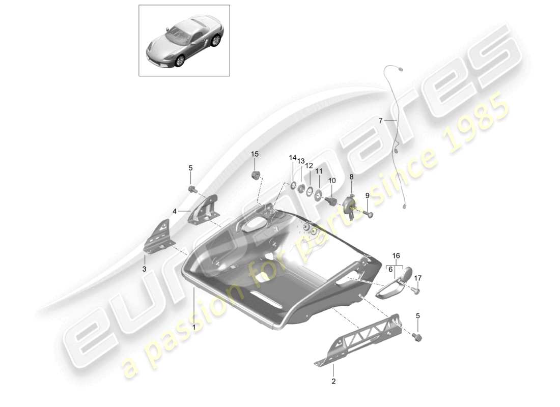 VIEW PARTS DIAGRAMS FROM THE PORSCHE BOXSTER PARTS CATALOGUE a part diagram from the porsche boxster parts catalogue