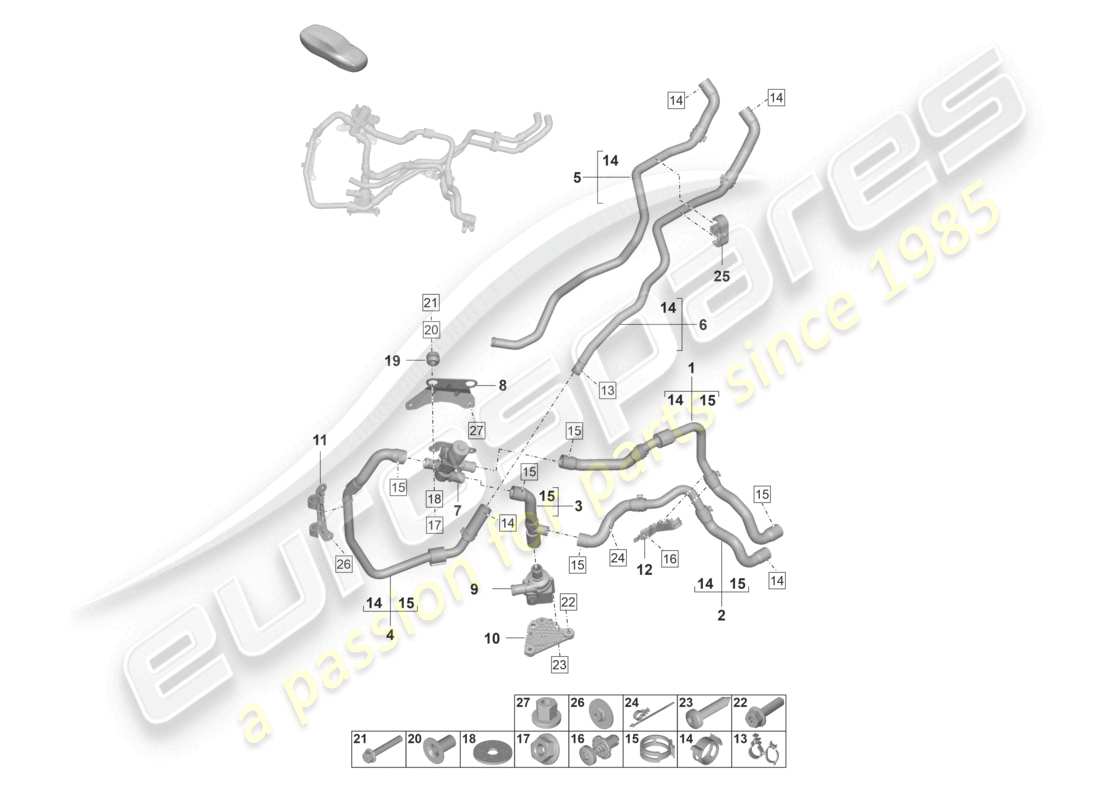 VIEW PARTS DIAGRAMS FROM THE PORSCHE PANAMERA PARTS CATALOGUE a part diagram from the porsche panamera parts catalogue