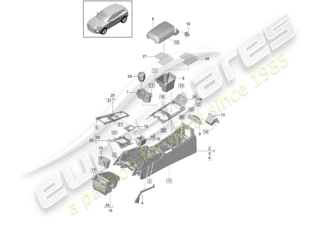 a part diagram from the porsche macan parts catalogue