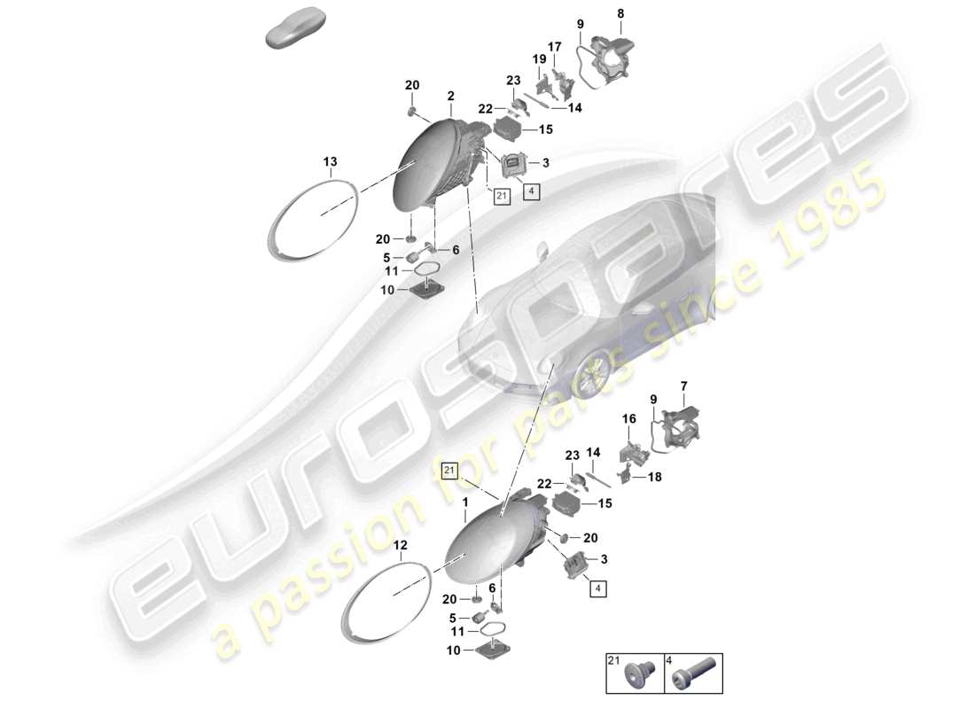 a part diagram from the porsche 992 parts catalogue