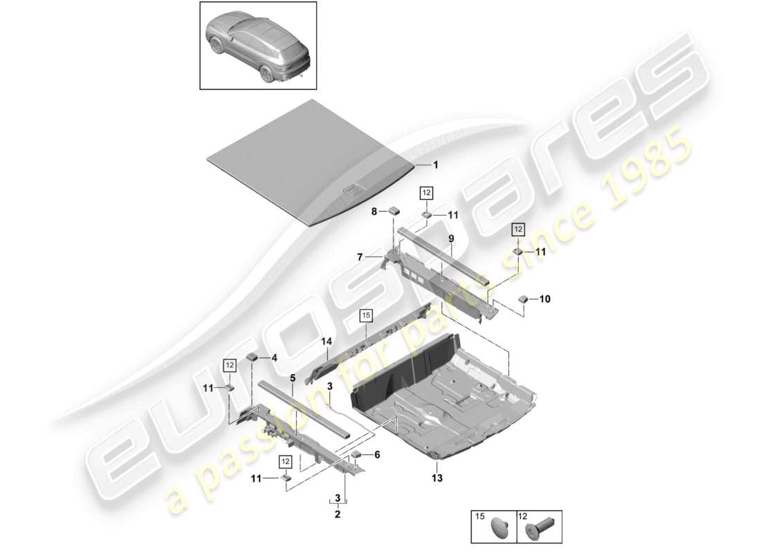 a part diagram from the porsche cayenne parts catalogue