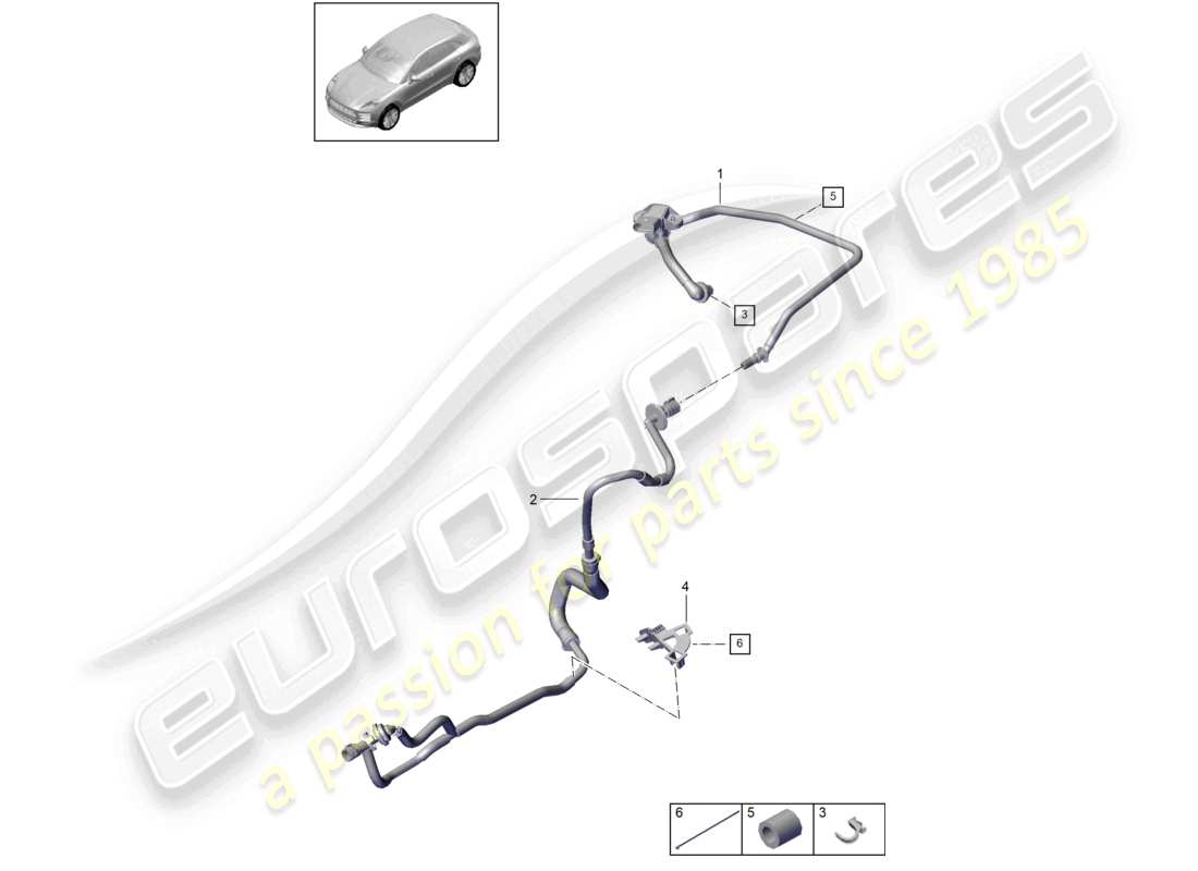 VIEW PARTS DIAGRAMS FROM THE PORSCHE MACAN PARTS CATALOGUE a part diagram from the porsche macan parts catalogue