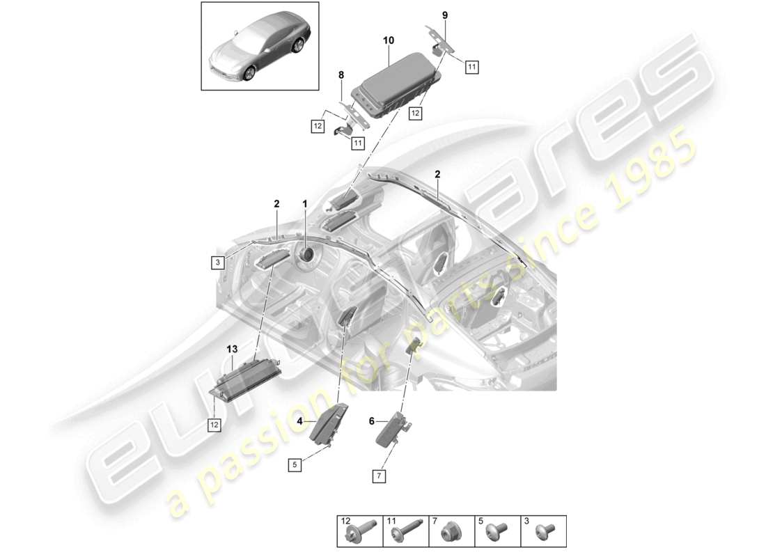 a part diagram from the porsche panamera parts catalogue