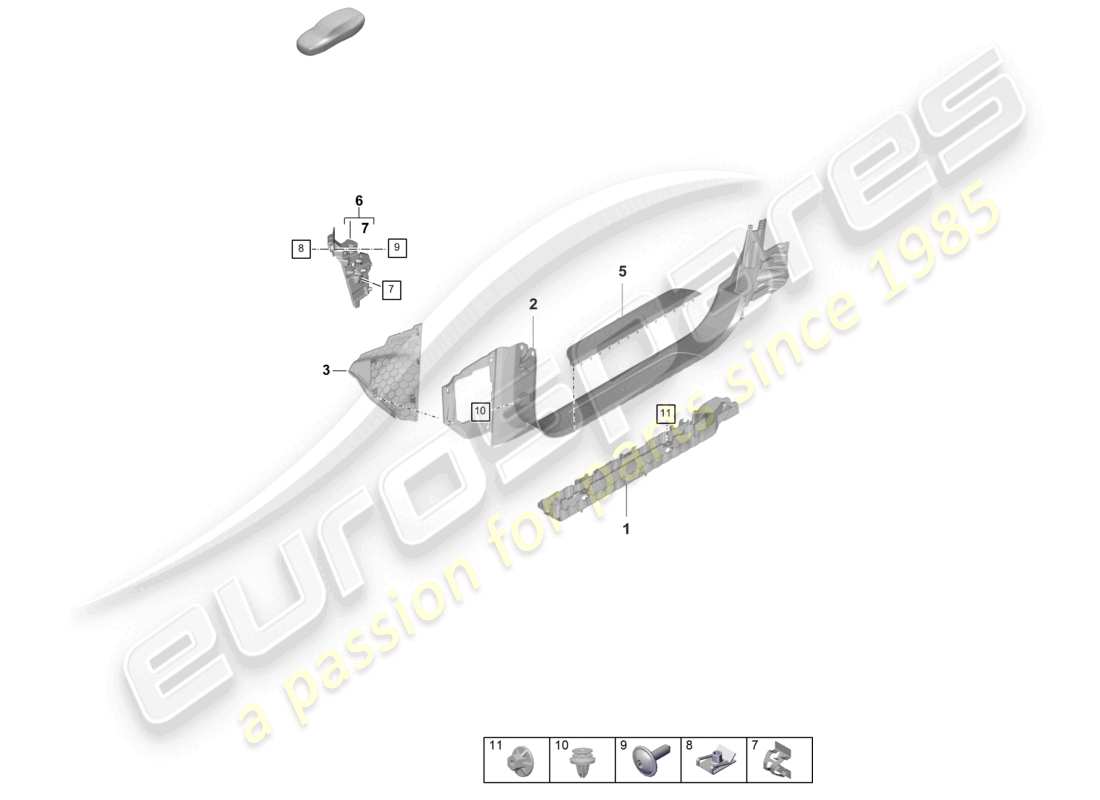 VIEW PARTS DIAGRAMS FROM THE PORSCHE TAYCAN PARTS CATALOGUE a part diagram from the porsche taycan parts catalogue