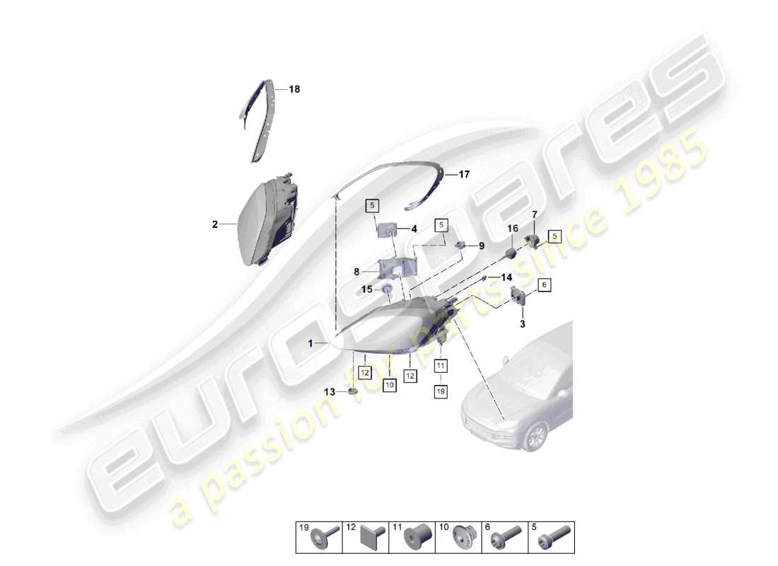 VIEW PARTS DIAGRAMS FROM THE PORSCHE CAYENNE PARTS CATALOGUE a part diagram from the porsche cayenne parts catalogue