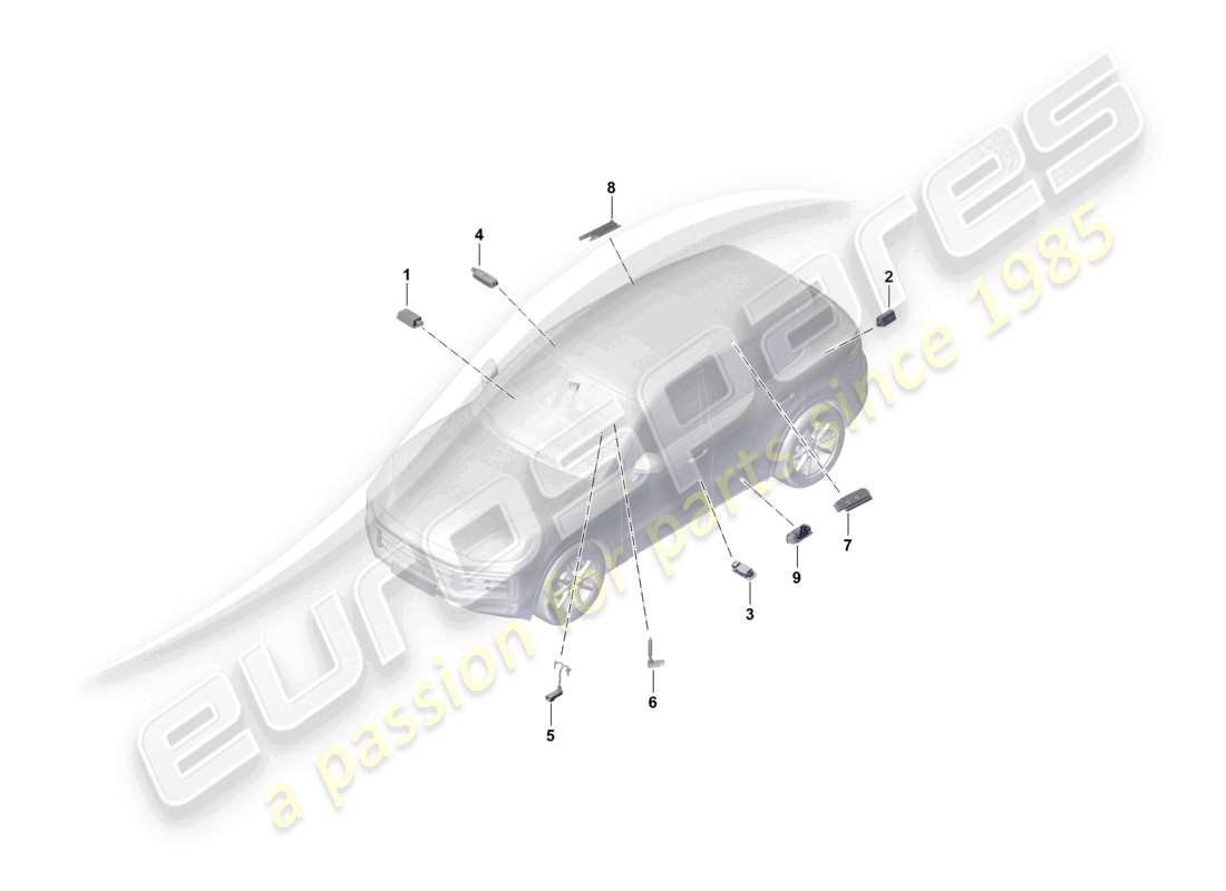 a part diagram from the porsche cayenne parts catalogue