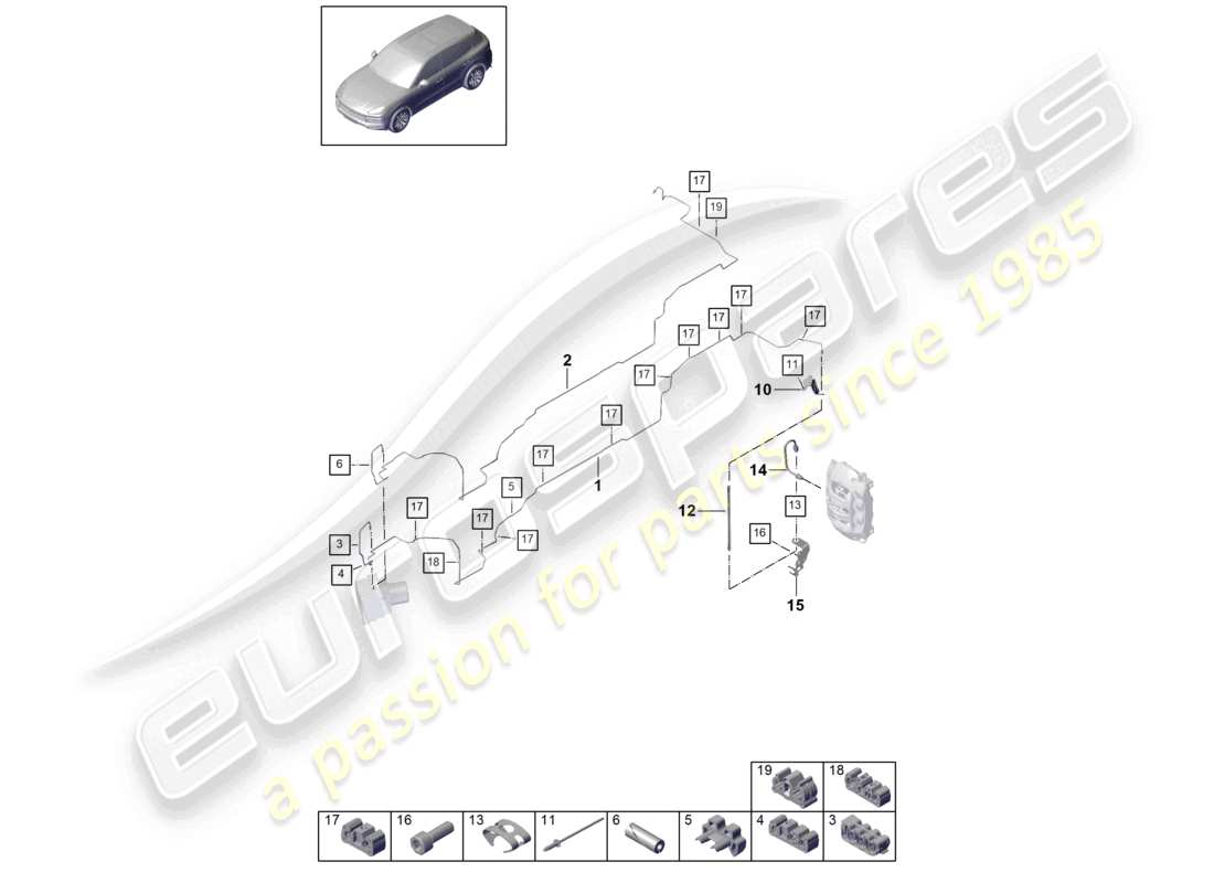 a part diagram from the porsche cayenne parts catalogue