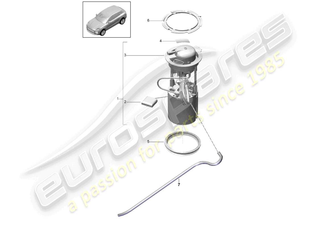 VIEW PARTS DIAGRAMS FROM THE PORSCHE MACAN PARTS CATALOGUE a part diagram from the porsche macan parts catalogue