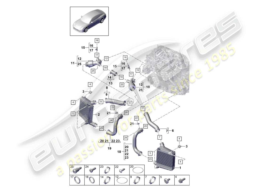 a part diagram from the porsche 2021 (panamera 971-1) parts catalogue