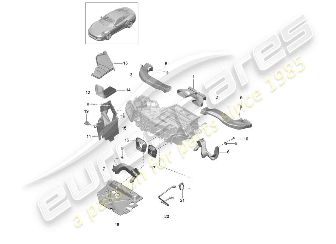a part diagram from the porsche 991 parts catalogue