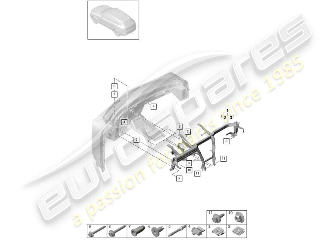 VIEW PARTS DIAGRAMS FROM THE PORSCHE CAYENNE PARTS CATALOGUE a part diagram from the porsche cayenne parts catalogue