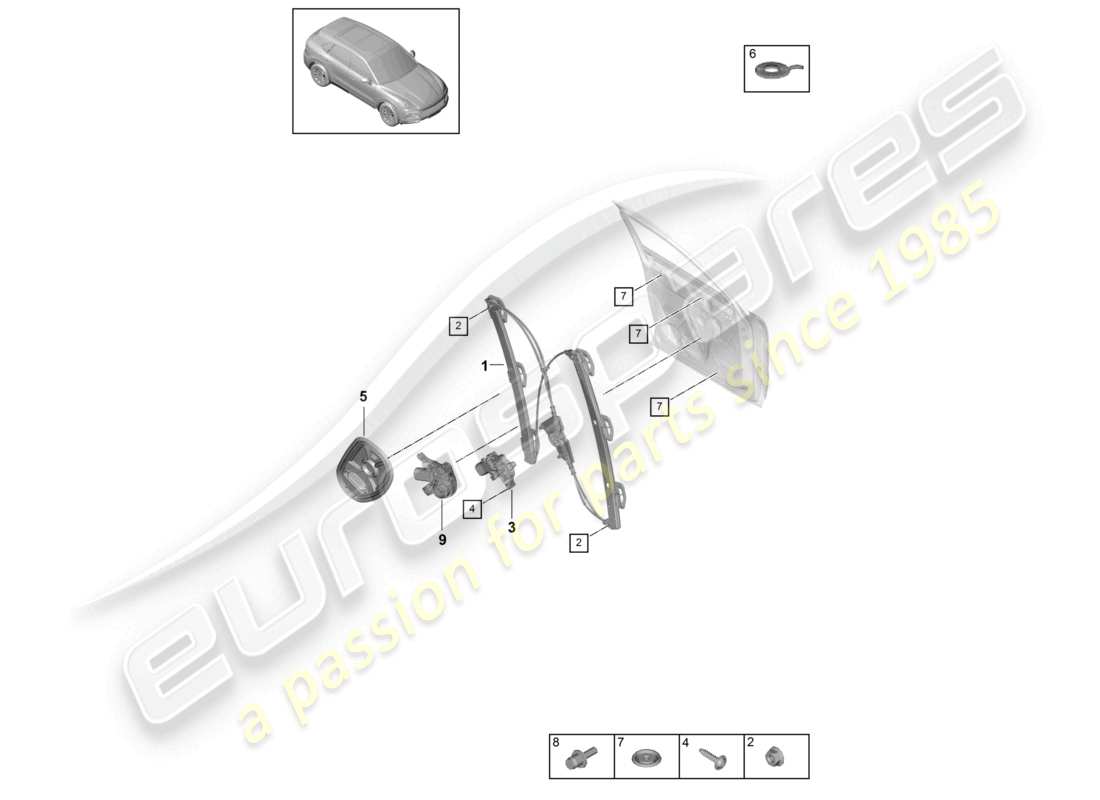 VIEW PARTS DIAGRAMS FROM THE PORSCHE CAYENNE PARTS CATALOGUE a part diagram from the porsche cayenne parts catalogue