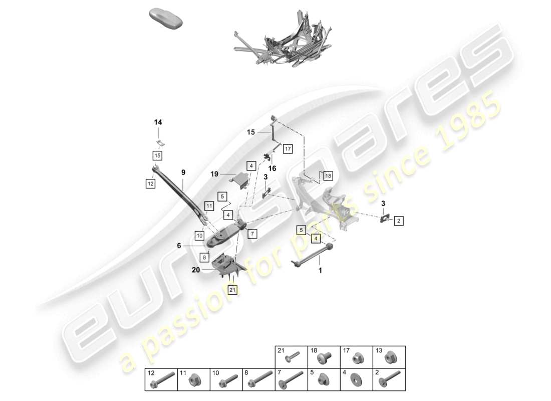 a part diagram from the porsche 2023 (718 cayman gt4) parts catalogue