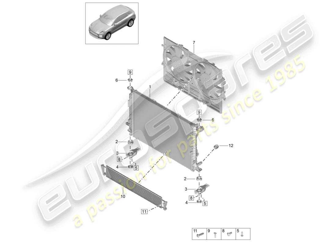 VIEW PARTS DIAGRAMS FROM THE PORSCHE MACAN PARTS CATALOGUE a part diagram from the porsche macan parts catalogue