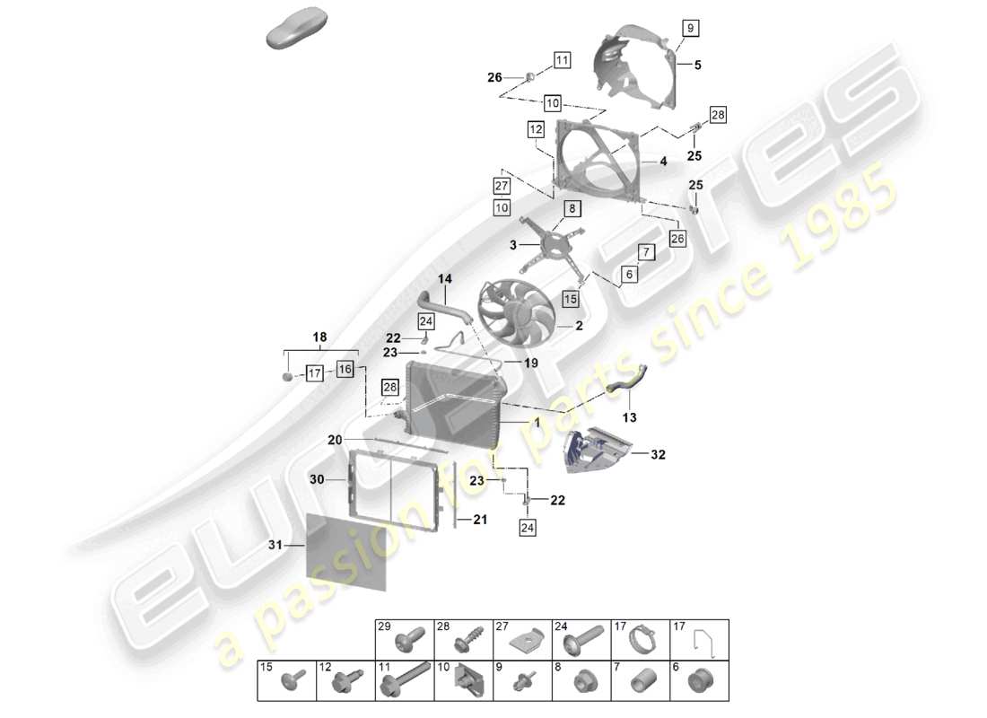VIEW PARTS DIAGRAMS FROM THE PORSCHE 992 PARTS CATALOGUE a part diagram from the porsche 992 parts catalogue