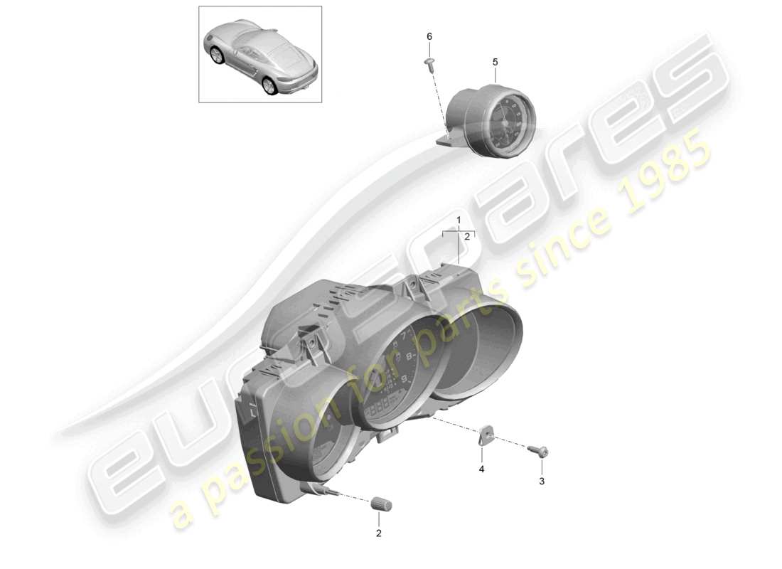VIEW PARTS DIAGRAMS FROM THE PORSCHE CAYMAN PARTS CATALOGUE a part diagram from the porsche cayman parts catalogue